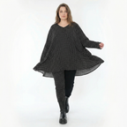  A-Form Bigshirt von AKH Fashion aus Viskose, 1557.00593, Schwarz/Weiß, Punkte, Ausgefallen