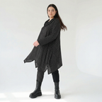  A-Form Bigshirt von AKH Fashion aus Viskose, 1558.03371, Schwarz/Weiß, Punkte, Ausgefallen