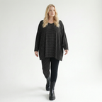  A-Form Bigshirt von AKH Fashion aus Viskose, 1558.00593, Schwarz/Weiß, Punkte, Ausgefallen