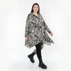  A-Form Bigshirt von AKH Fashion aus Viskose, 1559.03371, Schwarz/Weiß, Abstrakt, Ausgefallen