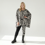  A-Form Bigshirt von AKH Fashion aus Viskose, 1559.00593, Schwarz/Weiß, Abstrakt, Ausgefallen