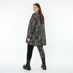  AKH Fashion Shirt in Glocken-Form, aus Viskose, 1560.01892, Schwarz/Weiß, Abstrakt, Schick