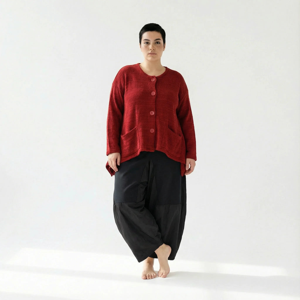  A-Form Jacke von AKH Fashion aus Viskose, 1537.00118, Bourdeaux, Meliert, Ausgefallen