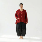  A-Form Jacke von AKH Fashion aus Viskose, 1537.00118, Bourdeaux, Meliert, Ausgefallen