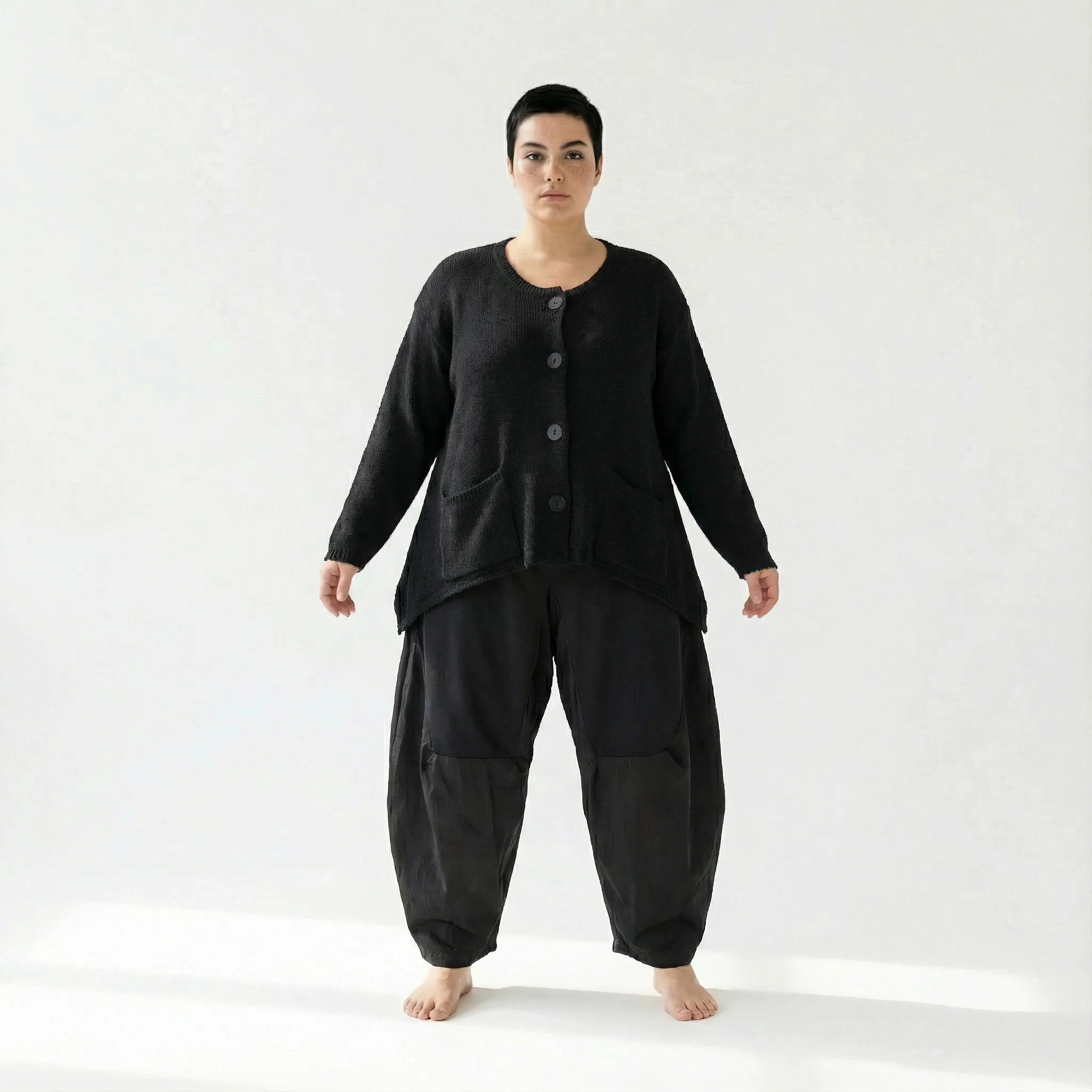  A-Form Jacke von AKH Fashion aus Viskose, 1537.00118, Schwarz, Meliert, Ausgefallen