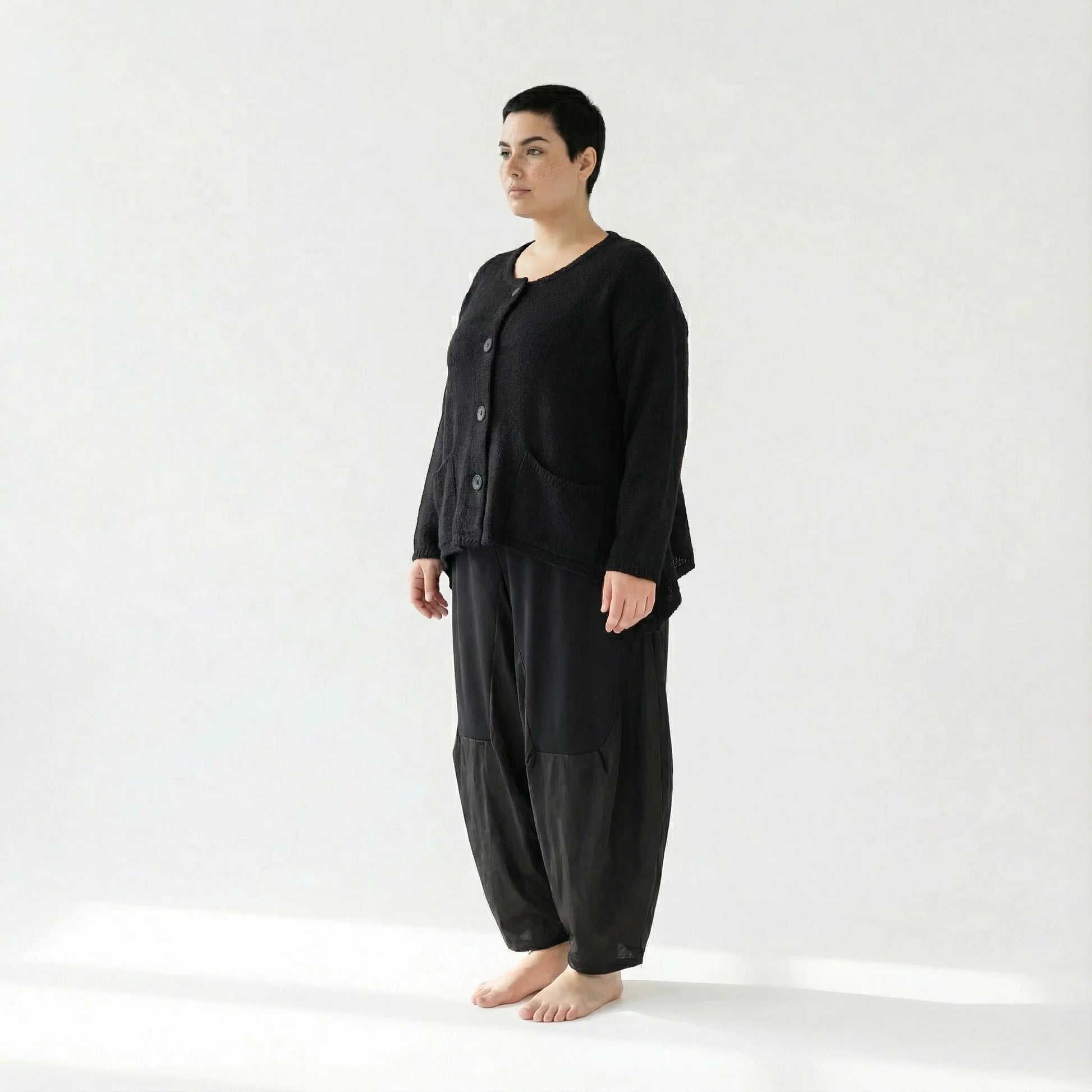  A-Form Jacke von AKH Fashion aus Viskose, 1537.00118, Schwarz, Meliert, Ausgefallen