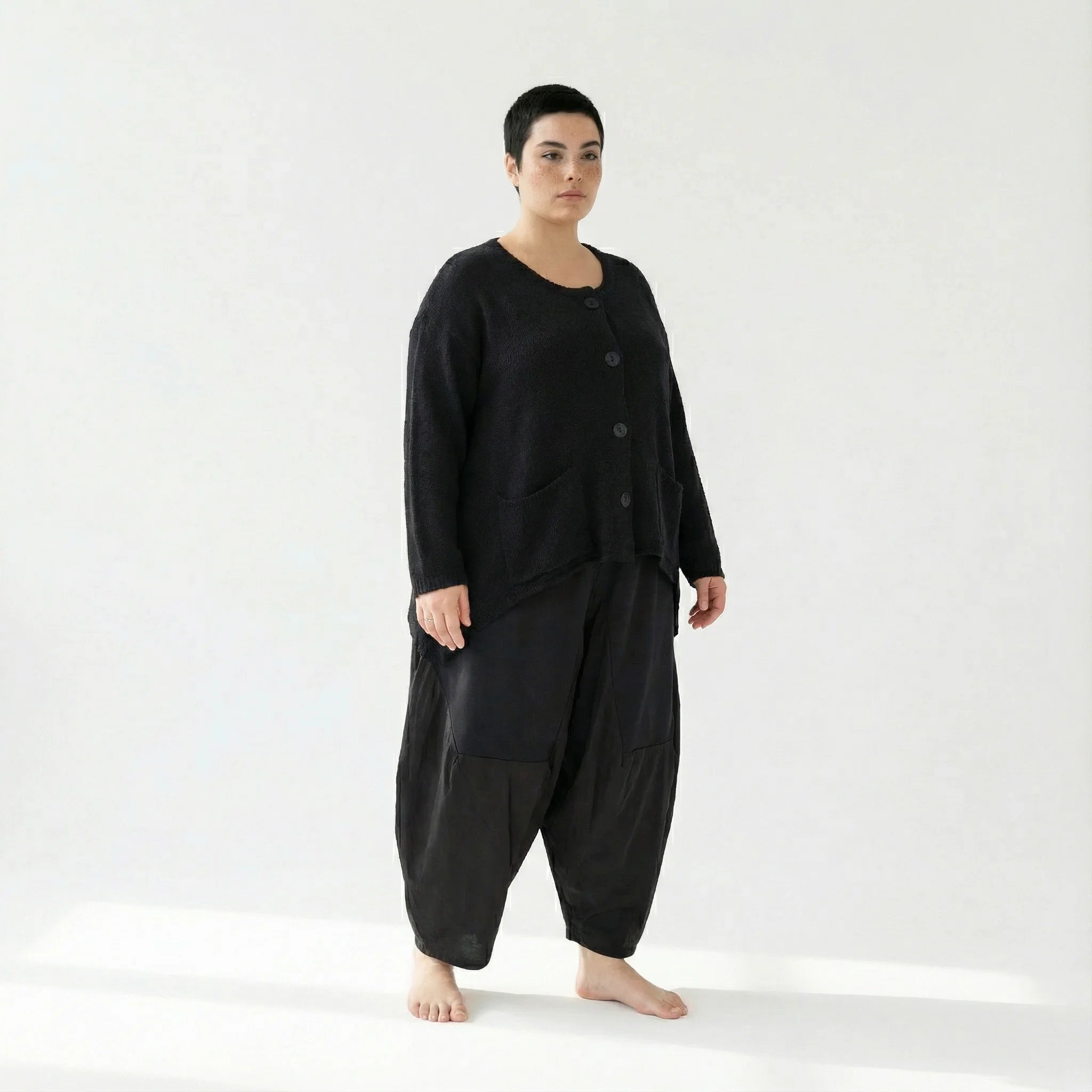  A-Form Jacke von AKH Fashion aus Viskose, 1537.00118, Schwarz, Meliert, Ausgefallen