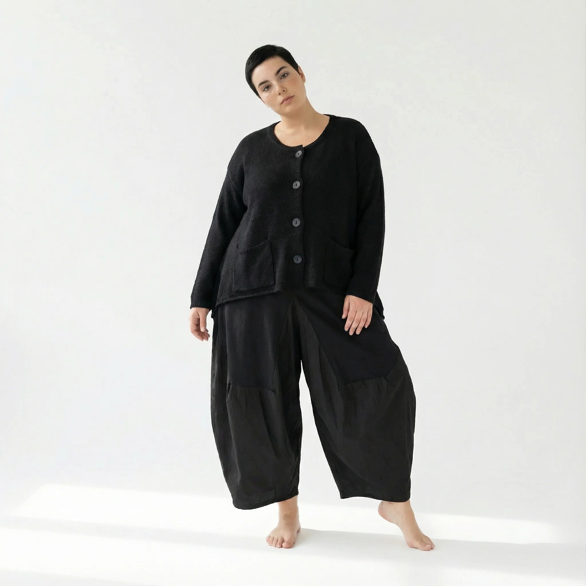  A-Form Jacke von AKH Fashion aus Viskose, 1537.00118, Schwarz, Meliert, Ausgefallen