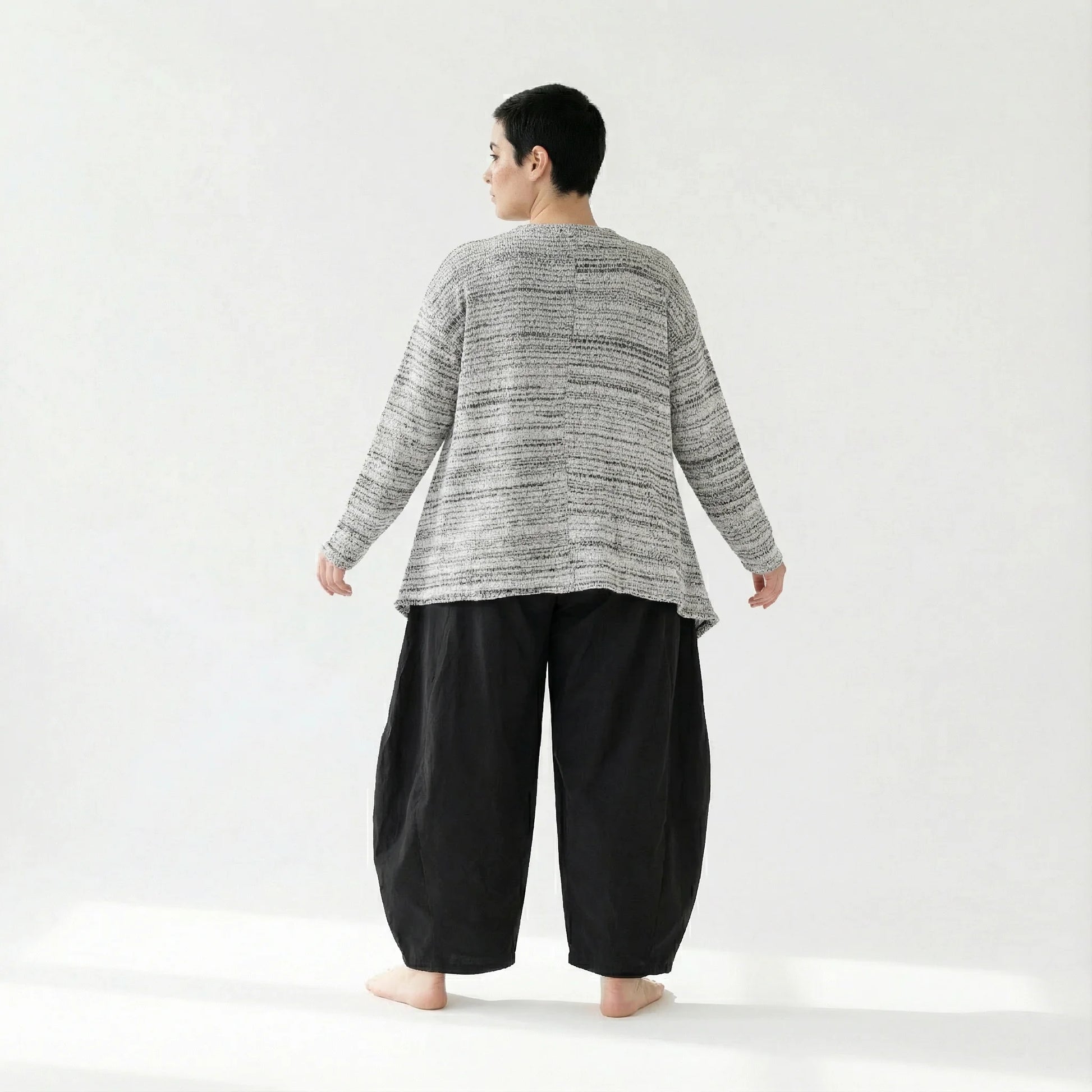  A-Form Jacke von AKH Fashion aus Viskose, 1537.00118, Weiß/Schwarz, Meliert, Ausgefallen