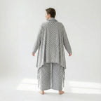  A-Form Bigshirt von AKH Fashion aus Viskose, 1540.03371, Grau, Kariert, Ausgefallen, Zeitlos