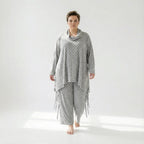  A-Form Bigshirt von AKH Fashion aus Viskose, 1540.03371, Grau, Kariert, Ausgefallen, Zeitlos