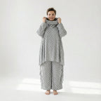  A-Form Bigshirt von AKH Fashion aus Viskose, 1540.03371, Grau, Kariert, Ausgefallen, Zeitlos