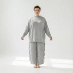  AKH Fashion Bigshirt in gerader Form, aus Viskose, 1540.07124, Grau, Kariert, Ausgefallen