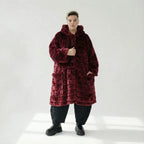 AKH Fashion Mantel in gerader Form, aus Polyester, 1546.06280, Weinrot, Kariert, Schick