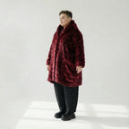  Ballonjacke von AKH Fashion aus Polyester, 1546.06660, Weinrot, Kariert, Ausgefallen