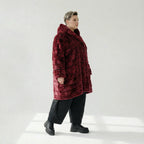  Ballonjacke von AKH Fashion aus Polyester, 1546.06660, Weinrot, Kariert, Ausgefallen