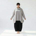  A-Form Bigshirt von AKH Fashion aus Materialmix, 1552.03371, Hellgrau, Ausgefallen, Zeitlos