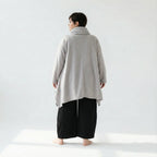  A-Form Bigshirt von AKH Fashion aus Materialmix, 1552.03371, Hellgrau, Ausgefallen, Zeitlos