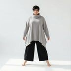  A-Form Bigshirt von AKH Fashion aus Materialmix, 1552.03371, Hellgrau, Ausgefallen, Zeitlos