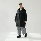  Ballonmantel von AKH Fashion aus Viskose, 1561.06600, Schwarz, Kariert, Ausgefallen