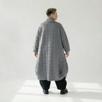  Ballonmantel von AKH Fashion aus Viskose, 1561.06671, Grau, Kariert, Ausgefallen, Zeitlos