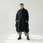  Ballonmantel von AKH Fashion aus Viskose, 1561.06671, Schwarz, Kariert, Ausgefallen