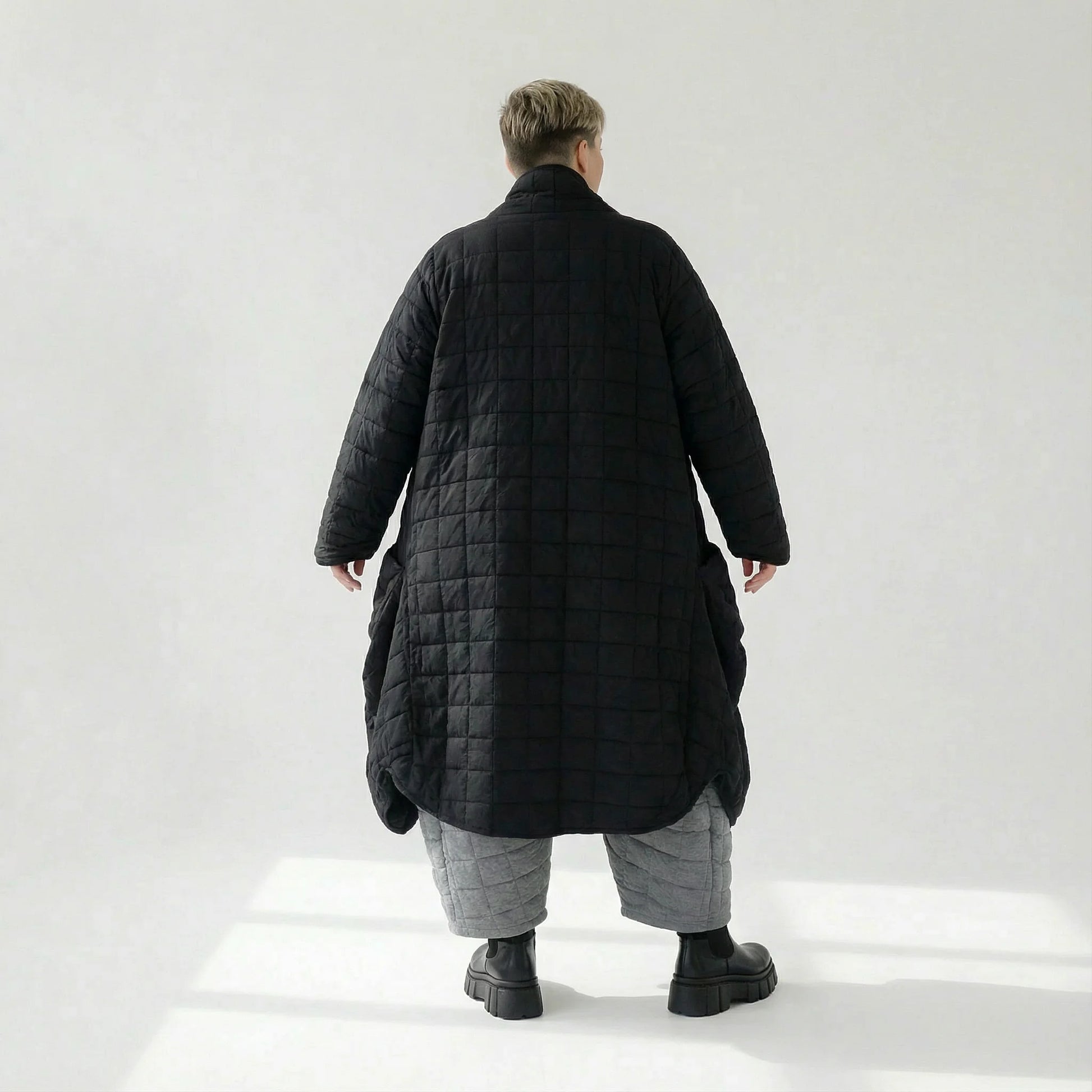  Ballonmantel von AKH Fashion aus Viskose, 1561.06671, Schwarz, Kariert, Ausgefallen