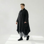  Ballonmantel von AKH Fashion aus Viskose, 1561.06671, Schwarz, Kariert, Ausgefallen