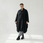  Ballonmantel von AKH Fashion aus Viskose, 1561.06671, Schwarz, Kariert, Ausgefallen