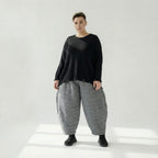  Ballonhose von AKH Fashion aus Viskose, 1561.06883, Grau, Kariert, Ausgefallen, Zeitlos