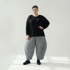  Ballonhose von AKH Fashion aus Viskose, 1561.06883, Grau, Kariert, Ausgefallen, Zeitlos