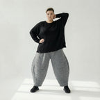  Ballonhose von AKH Fashion aus Viskose, 1561.06883, Grau, Kariert, Ausgefallen, Zeitlos