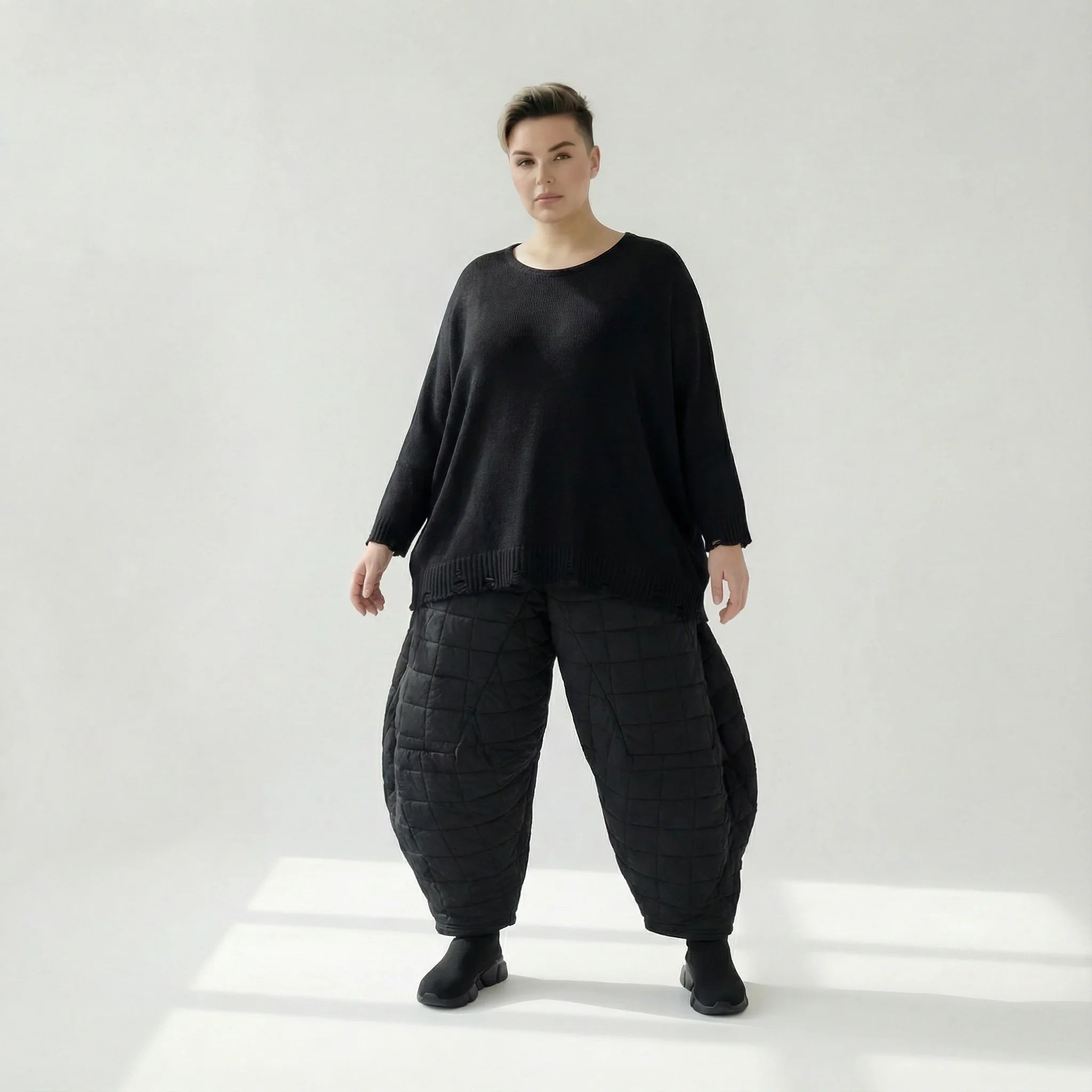  Ballonhose von AKH Fashion aus Viskose, 1561.06883, Schwarz, Kariert, Ausgefallen, Zeitlos