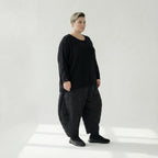  Ballonhose von AKH Fashion aus Viskose, 1561.06883, Schwarz, Kariert, Ausgefallen, Zeitlos