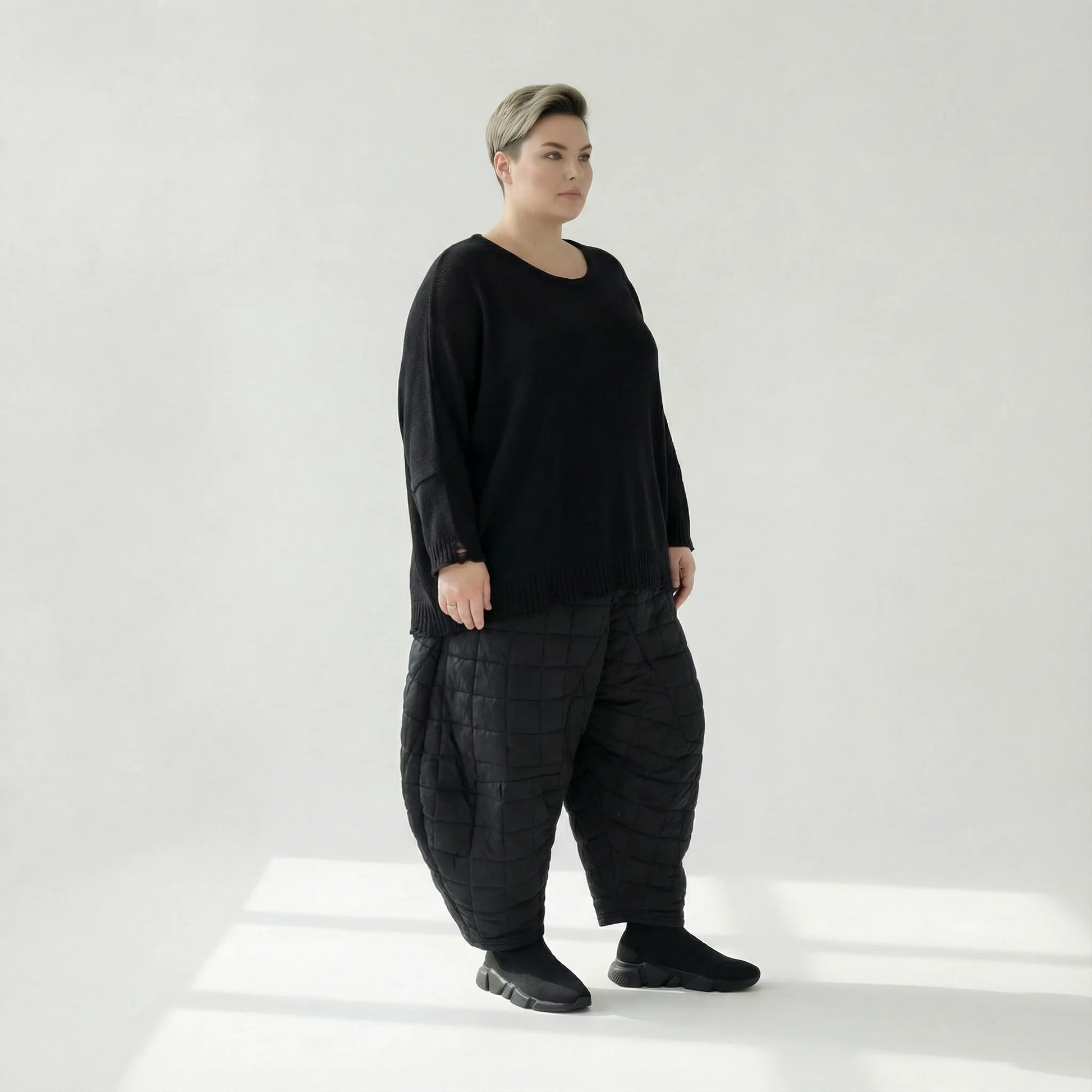  Ballonhose von AKH Fashion aus Viskose, 1561.06883, Schwarz, Kariert, Ausgefallen, Zeitlos