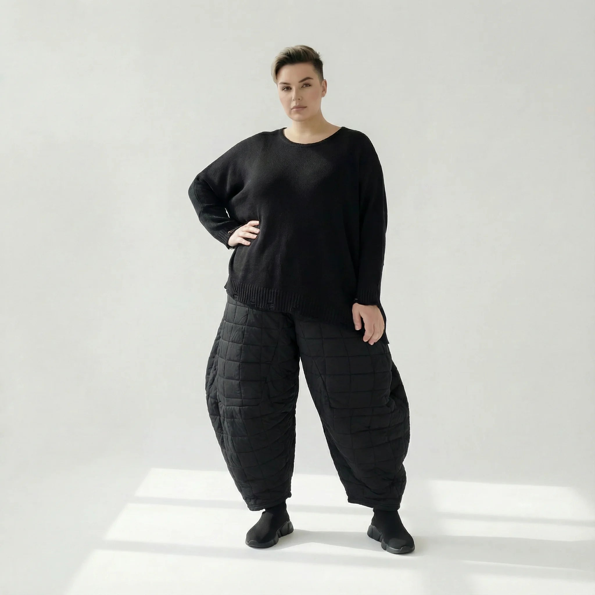  Ballonhose von AKH Fashion aus Viskose, 1561.06883, Schwarz, Kariert, Ausgefallen, Zeitlos