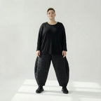  Ballonhose von AKH Fashion aus Viskose, 1561.06883, Schwarz, Kariert, Ausgefallen, Zeitlos
