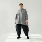  A-Form Bluse von AKH Fashion aus Viskose, 1561.07116, Grau, Kariert, Ausgefallen, Zeitlos