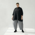  A-Form Bluse von AKH Fashion aus Viskose, 1561.07116, Schwarz, Kariert, Ausgefallen
