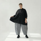  A-Form Bluse von AKH Fashion aus Viskose, 1561.07116, Schwarz, Kariert, Ausgefallen