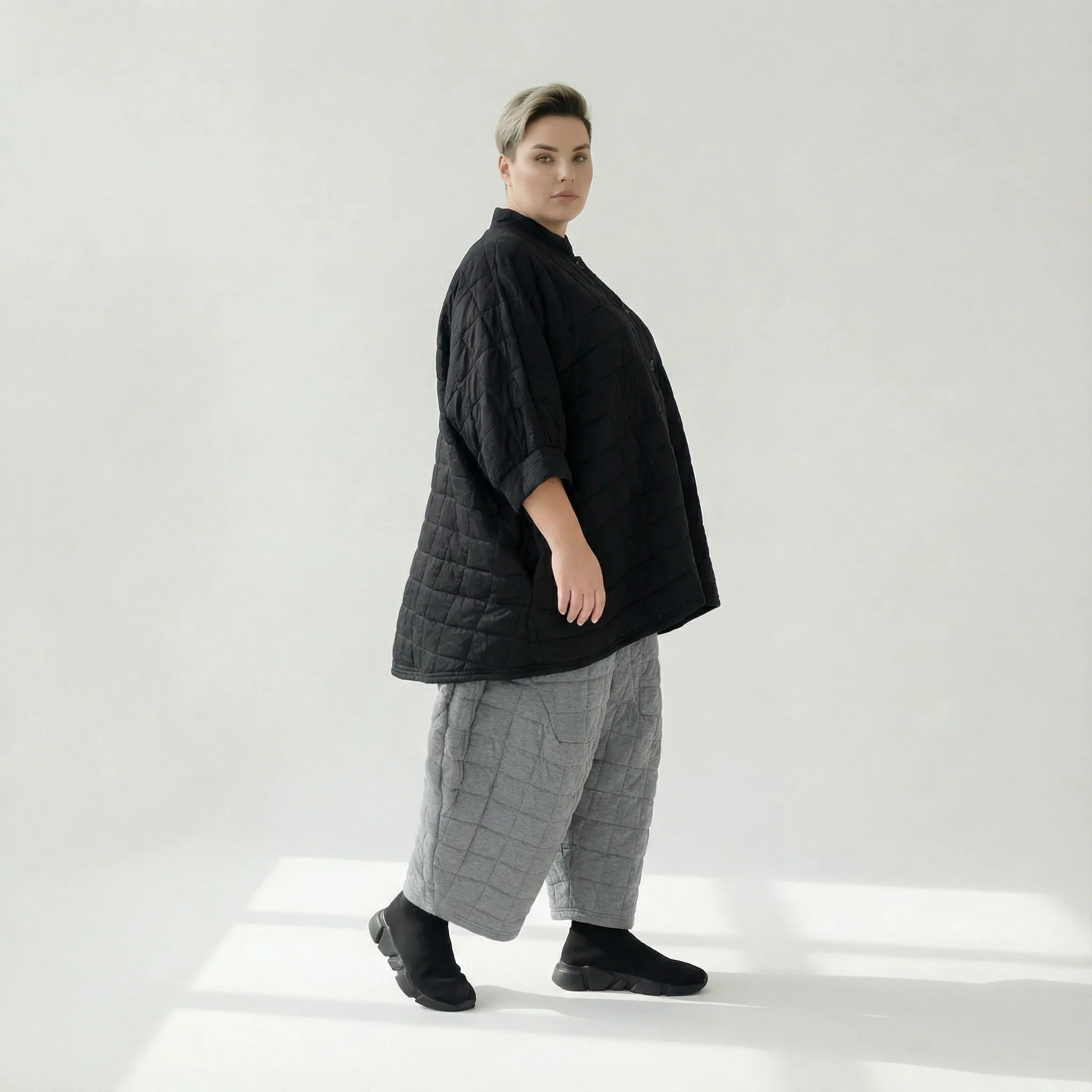  A-Form Bluse von AKH Fashion aus Viskose, 1561.07116, Schwarz, Kariert, Ausgefallen