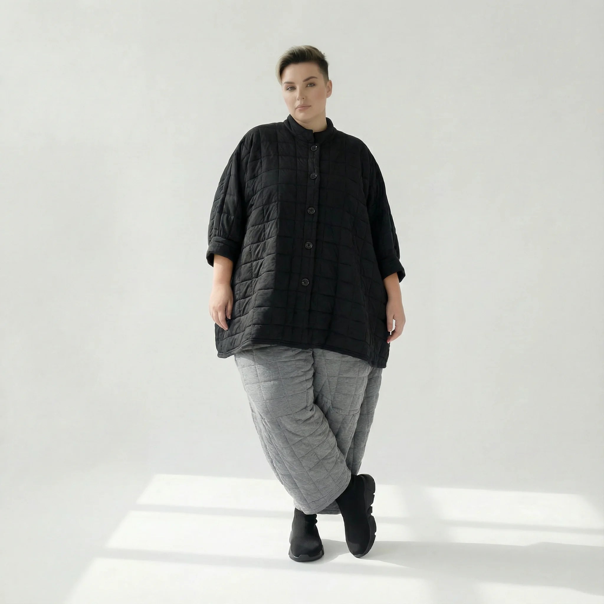  A-Form Bluse von AKH Fashion aus Viskose, 1561.07116, Schwarz, Kariert, Ausgefallen