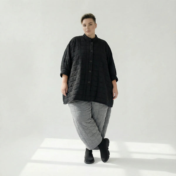  A-Form Bluse von AKH Fashion aus Viskose, 1561.07116, Schwarz, Kariert, Ausgefallen