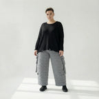  Ballonhose von AKH Fashion aus Viskose, 1561.07125, Grau, Kariert, Ausgefallen, Zeitlos