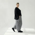  Ballonhose von AKH Fashion aus Viskose, 1561.07125, Grau, Kariert, Ausgefallen, Zeitlos