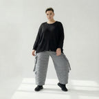  Ballonhose von AKH Fashion aus Viskose, 1561.07125, Grau, Kariert, Ausgefallen, Zeitlos