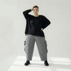  Ballonhose von AKH Fashion aus Viskose, 1561.07125, Grau, Kariert, Ausgefallen, Zeitlos