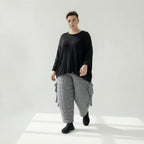  Ballonhose von AKH Fashion aus Viskose, 1561.07125, Grau, Kariert, Ausgefallen, Zeitlos