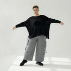  Ballonhose von AKH Fashion aus Viskose, 1561.07125, Grau, Kariert, Ausgefallen, Zeitlos