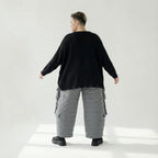  Ballonhose von AKH Fashion aus Viskose, 1561.07125, Grau, Kariert, Ausgefallen, Zeitlos